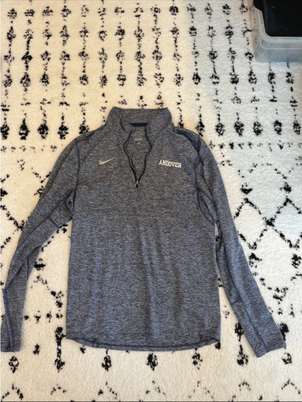 Nike Blue Heather Quarter-Zip Pullover with 'Andover' Logo